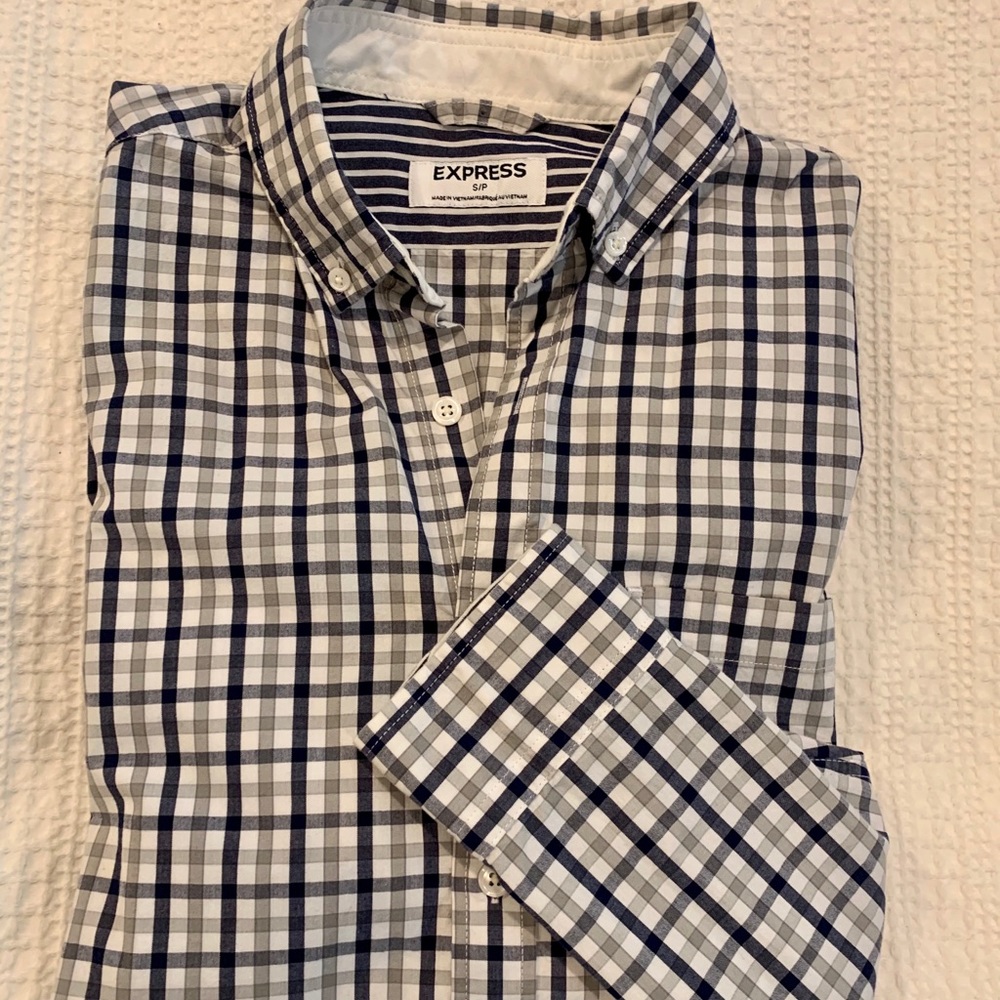 Men's Express Long Sleeve Button Down Shirt Size S